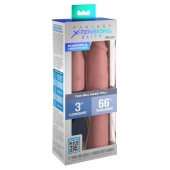Телесная вибронасадка на член 3  Vibrating Mega X-tension with Remote - 22,9 см. - Pipedream - в Уссурийске купить с доставкой