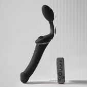 Черный безремневой вибрострапон Strap-On-Me Multi Orgasm Size XL - Strap-on-me - купить с доставкой в Уссурийске