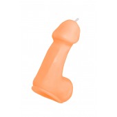 Оранжевая свеча в форме пениса - 47 гр. - Pecado - купить с доставкой в Уссурийске
