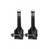 Черные подвесы с белой строчкой - Pecado - купить с доставкой в Уссурийске