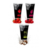 Набор из 3 съедобных лубрикантов JUJU (клубника, малина, кокос) - JuJu - купить с доставкой в Уссурийске