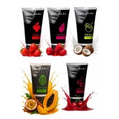 Набор из 5 съедобных лубрикантов JUJU (клубника, малина, тропические фрукты, вишня, кокос) - JuJu - купить с доставкой в Уссурийске