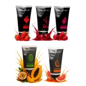 Набор из 5 съедобных лубрикантов JUJU (клубника, малина, тропические фрукты, вишня, грейпфрут) - JuJu - купить с доставкой в Уссурийске