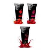 Набор из 3 съедобных лубрикантов JUJU (клубника, малина, вишня) - JuJu - купить с доставкой в Уссурийске