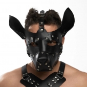 Черная кожаная маска «Собака» - Crazy Handmade - купить с доставкой в Уссурийске