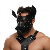 Черная кожаная маска «Собака» - Crazy Handmade - купить с доставкой в Уссурийске