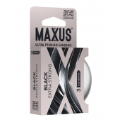 Черные утолщенные презервативы MAXUS Extra Strong с железным кейсом - 3 шт. - Maxus - купить с доставкой в Уссурийске