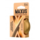 Точечные презервативы MAXUS 2000 Amazing Dots с железным кейсом - 3 шт. - Maxus - купить с доставкой в Уссурийске