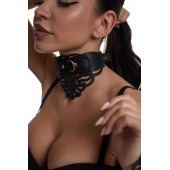 Фигурный чокер с узорами и золотистой фурнитурой - Crazy Handmade - купить с доставкой в Уссурийске