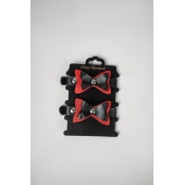 Черно-красные кожаные наручники с бантиками - Crazy Handmade - купить с доставкой в Уссурийске