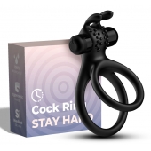 Черное эрекционное виброкольцо с подхватом мошонки Stay Hard - Boys of Toys - в Уссурийске купить с доставкой