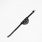 Черный чокер с клепками и золотистой фурнитурой - Crazy Handmade - купить с доставкой в Уссурийске