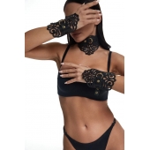 Фигурный набор для БДСМ-игр с узорами и золотистой фурнитурой - Crazy Handmade - купить с доставкой в Уссурийске