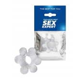 Прозрачное эрекционное кольцо с 6 стимулирующими шариками - Sex Expert - в Уссурийске купить с доставкой
