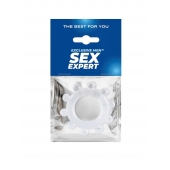 Прозрачное эрекционное кольцо со стимулирующими шариками - Sex Expert - в Уссурийске купить с доставкой