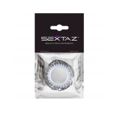 Эластичное эрекционное колечко с черными «ресничками» - Sextaz - в Уссурийске купить с доставкой