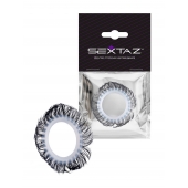 Эластичное эрекционное колечко с черными «ресничками» - Sextaz - в Уссурийске купить с доставкой