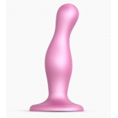 Розовая насадка Strap-On-Me Dildo Plug Curvy size M - Strap-on-me - купить с доставкой в Уссурийске