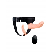 Женский страпон с 2 насадками, вибрацией и пультом ДУ - Erowoman-Eroman - купить с доставкой в Уссурийске