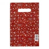 Красный подарочный новогодний пакет с вырубной ручкой (20х30 см) - Сима-Ленд - купить с доставкой в Уссурийске