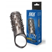 Дымчатая насадка на пенис с выпуклостями - 12 см. - Sex Expert - в Уссурийске купить с доставкой