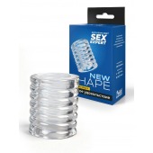 Прозрачная сквозная насадка на пенис с ребрышками - Sex Expert - в Уссурийске купить с доставкой