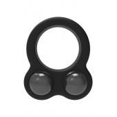 Черное эрекционное кольцо с утяжелителями Cockring Dual Weight - Dream Toys - в Уссурийске купить с доставкой