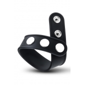 Черное эрекционное кольцо на кнопках - Blush Novelties - в Уссурийске купить с доставкой