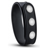 Черное эрекционное кольцо на кнопках - Blush Novelties - в Уссурийске купить с доставкой