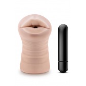 Телесный мастурбатор-ротик Nicole Vibrating Masturbator - Blush Novelties - в Уссурийске купить с доставкой