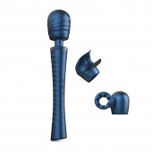 Синий вибромассажёр с насадками Man.wand Edgy - Manwan - в Уссурийске купить с доставкой