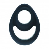 Черное эрекционное кольцо Double Ergo Silicone Cockring - Shots Media BV - в Уссурийске купить с доставкой