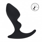 Черная анальная пробка для массажа простаты Double Ripple Silicone Prostate Massager - Shots Media BV - в Уссурийске купить с доставкой