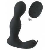 Черная анальная пробка с вибрацией, вращением и пультом ДУ RC Butt Plug with 2 Functions - Orion - в Уссурийске купить с доставкой