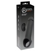 Черная вибронасадка для пениса с хомутом для мошонки и пультом ДУ Remote Controlled Penis Extension - Orion - в Уссурийске купить с доставкой