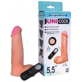 Фаллическая насадка Харнесс UNICOCK 5,5  с вибрацией - 17 см. - LOVETOY (А-Полимер) - купить с доставкой в Уссурийске