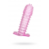 Гелевая розовая насадка с шипами - 12 см. - Toyfa Basic - в Уссурийске купить с доставкой