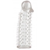 Прозрачная насадка на половой член с закрытой головкой и шипами - 12,5 см. - Toyfa Basic - в Уссурийске купить с доставкой