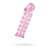 Гелевая розовая насадка на фаллос с шипами - 12 см. - Toyfa Basic - в Уссурийске купить с доставкой