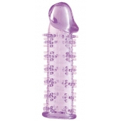 Гелевая фиолетовая насадка на фаллос с шипами - 12 см. - Toyfa Basic - в Уссурийске купить с доставкой