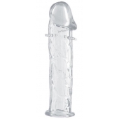 Гладкая прозрачная насадка с усиками под головкой - 12,5 см. - Toyfa Basic - в Уссурийске купить с доставкой