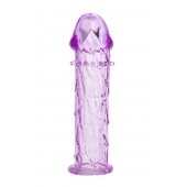 Гладкая фиолетовая насадка с усиками под головкой - 12,5 см. - Toyfa Basic - в Уссурийске купить с доставкой