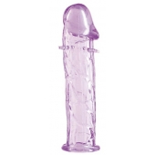 Гладкая фиолетовая насадка с усиками под головкой - 12,5 см. - Toyfa Basic - в Уссурийске купить с доставкой