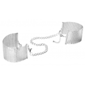 Серебристые наручники-браслеты Desir Metallique Handcuffs - Bijoux Indiscrets - купить с доставкой в Уссурийске