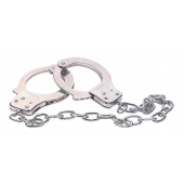 Наручники из металла с длинной цепочкой CHROME HANDCUFFS METAL HANDCUFFS W. KEY - NMC - купить с доставкой в Уссурийске