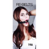 Чёрный кожаный чокер-кляп Tyra Black - Rebelts - купить с доставкой в Уссурийске