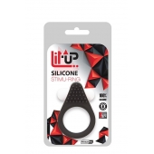 Чёрное эрекционное кольцо LIT-UP SILICONE STIMU RING 1 BLACK - Dream Toys - в Уссурийске купить с доставкой