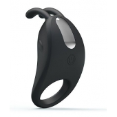 Чёрное эрекционное кольцо с вибрацией Rabbit Vibrator - Baile - в Уссурийске купить с доставкой