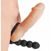 Насадка для двойного проникновения Double Fun Cock Ring with Double Penetration Vibe - XR Brands - в Уссурийске купить с доставкой