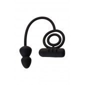 Чёрное эрекционное кольцо с вибропулькой и анальным хвостом - Erotist Adult Toys - в Уссурийске купить с доставкой